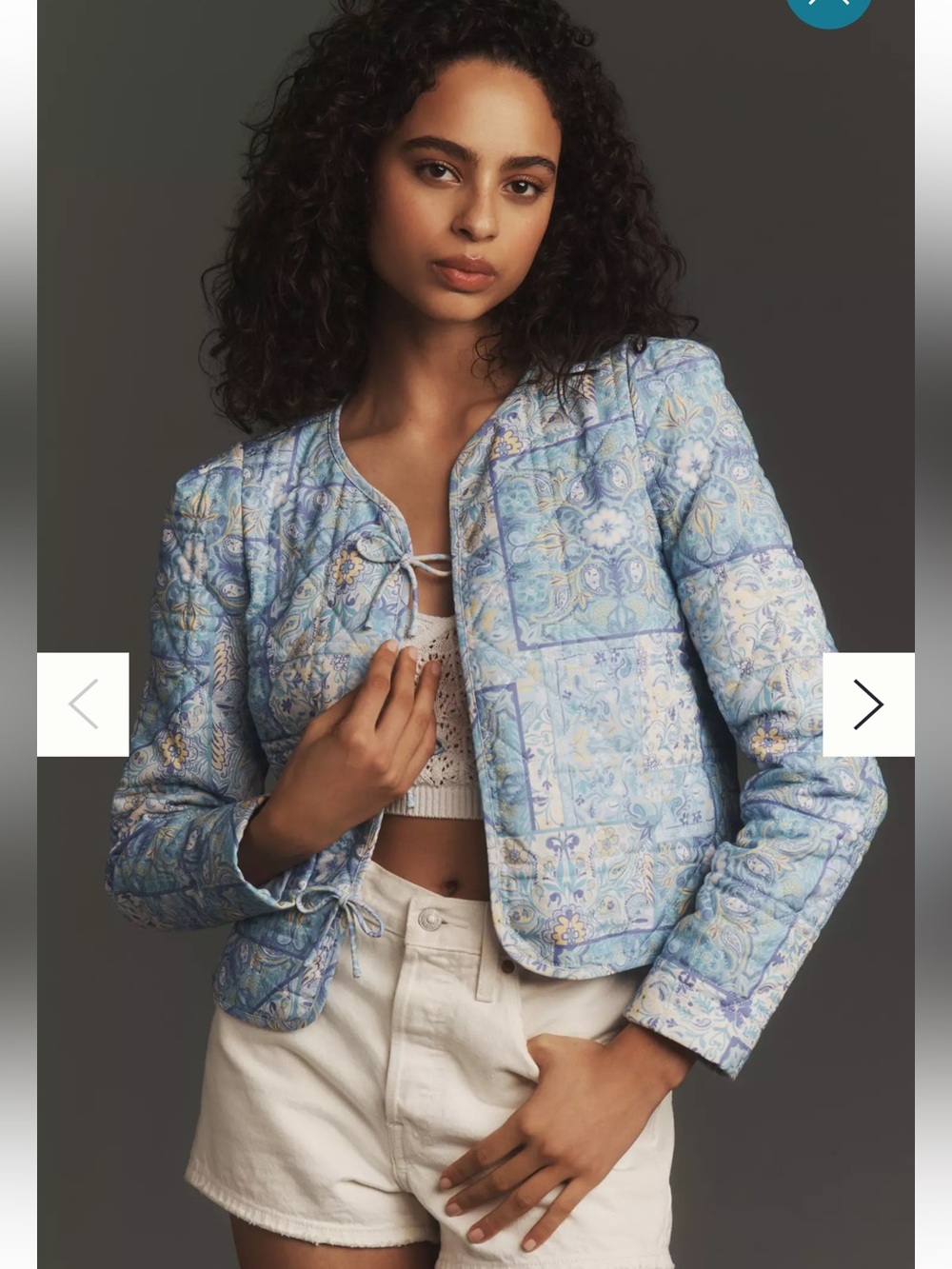 DOLAN Bow-Front Linen Quilted Lady Jacket